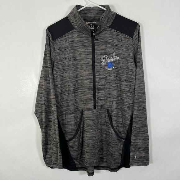 Duke Blue Devils Champion 1/2 Half Zip Pullover Womens Size XL Gray Heathered LS - Picture 1 of 13